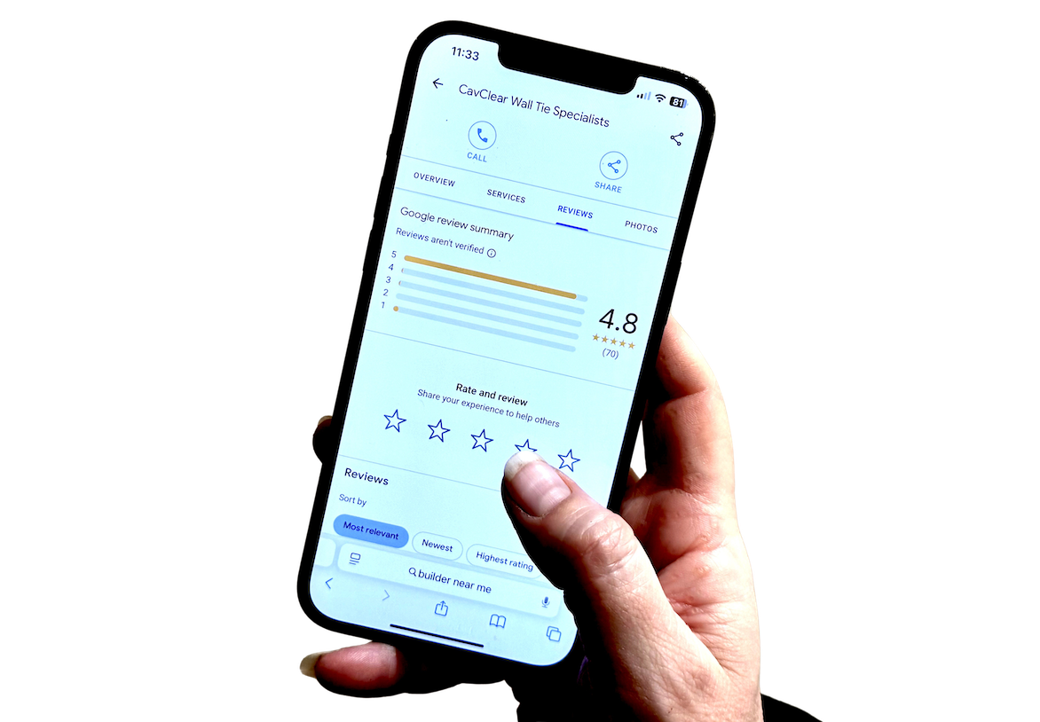 5-star review on mobile